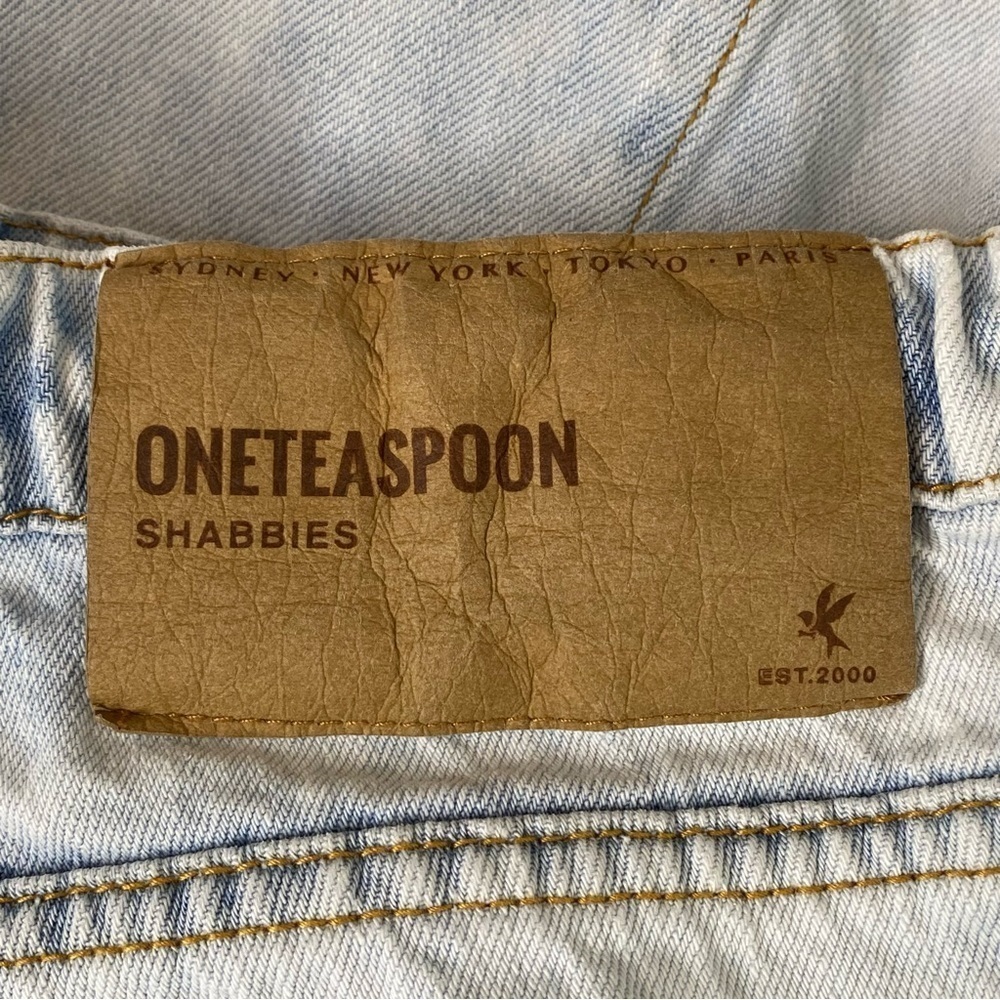 One Teaspoon Shabbies Free People Light Denim Drawstring Boyfriend Jeans - Picture 9 of 11